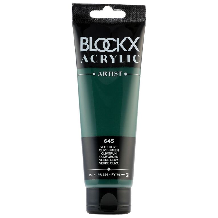 BLOCKX Acrylic Tube Olive Green 120ml, , hi-res