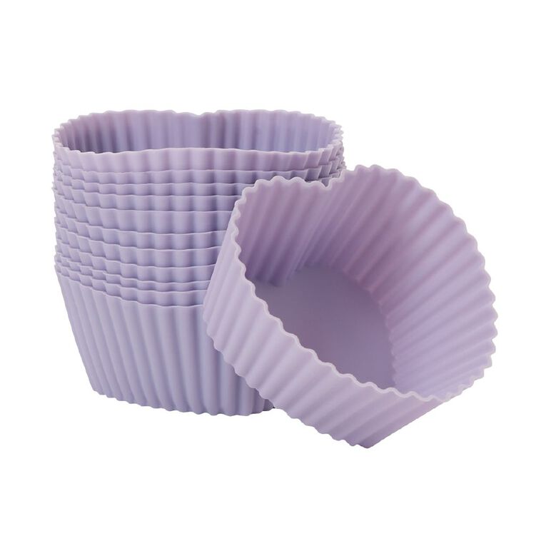 Living Co Silicone Baking Cups Heart Lilac 12 Piece Lilac The