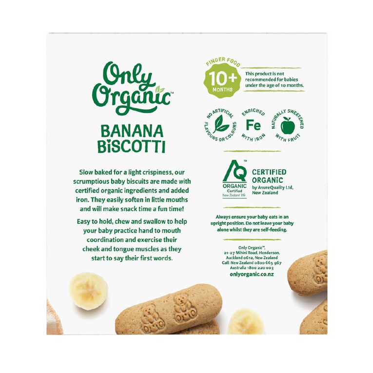 Only Organic Banana Biscotti 10+ Months 100g, , hi-res