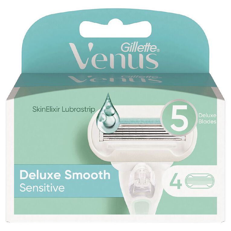 Gillette Venus Deluxe Smooth Sensitive Razor Blade 4 Pack, , hi-res