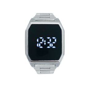 Digital Square Watch Silver