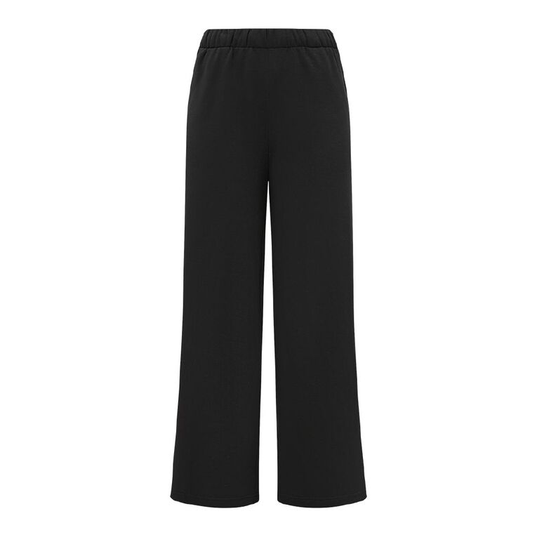 H&H Women's Wide Leg Trackpants, Black, hi-res