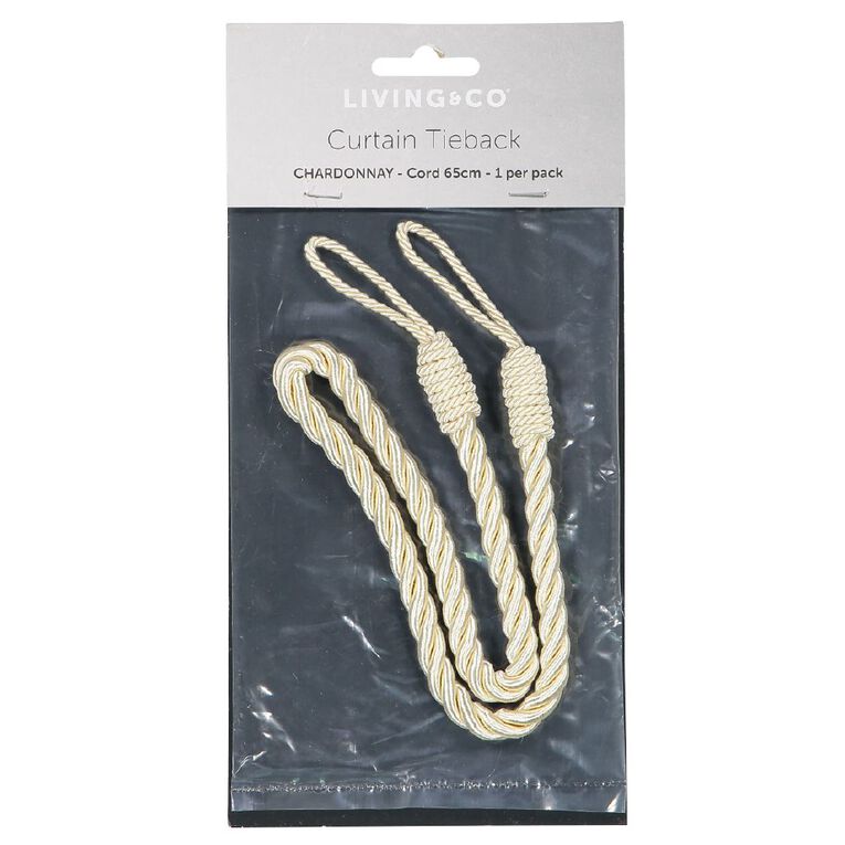 Living & Co Cord Tieback Yellow Light 65cm, Yellow Light, hi-res