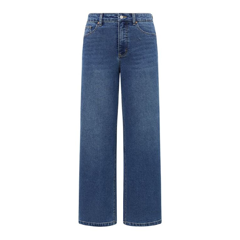 H&H Women's High Rise Wide Leg Jean, Denim Mid, hi-res