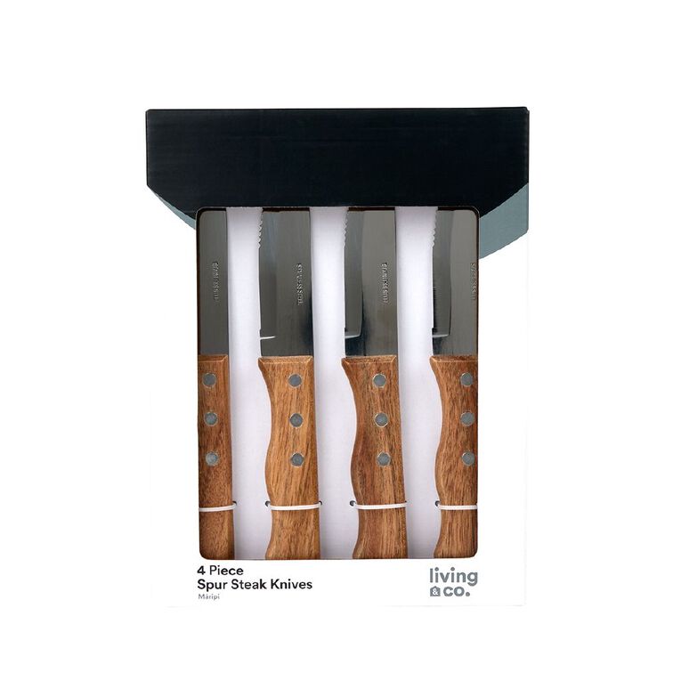 Living & Co Spur Steak Knives Stainless Steel 4 Pack, , hi-res