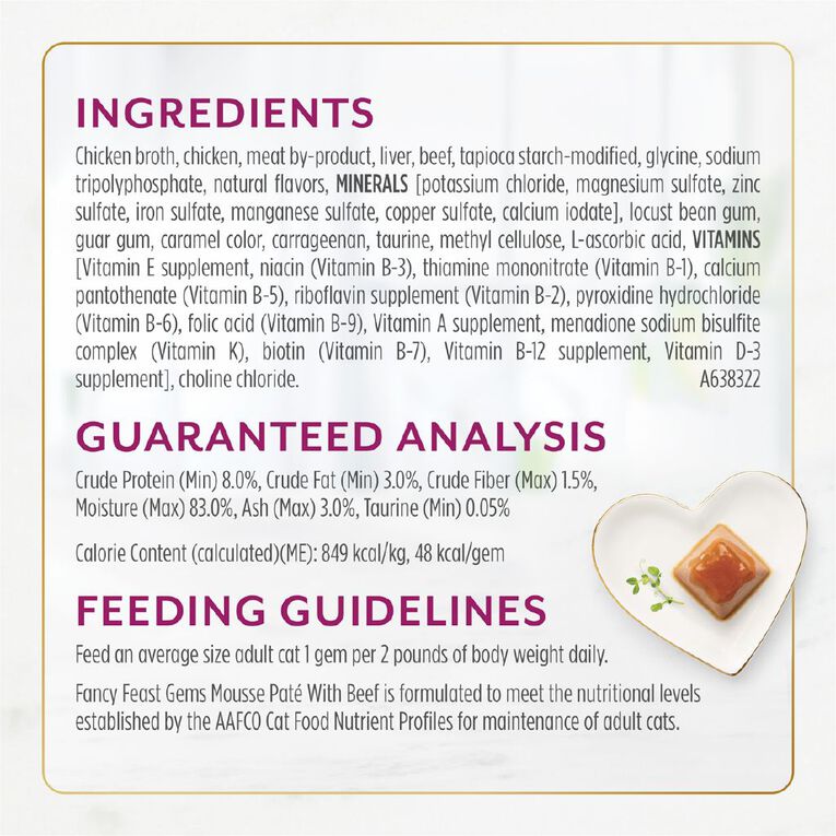 Fancy Feast Gems Beef Mousse Wet Cat Food 2 x 57g, , hi-res