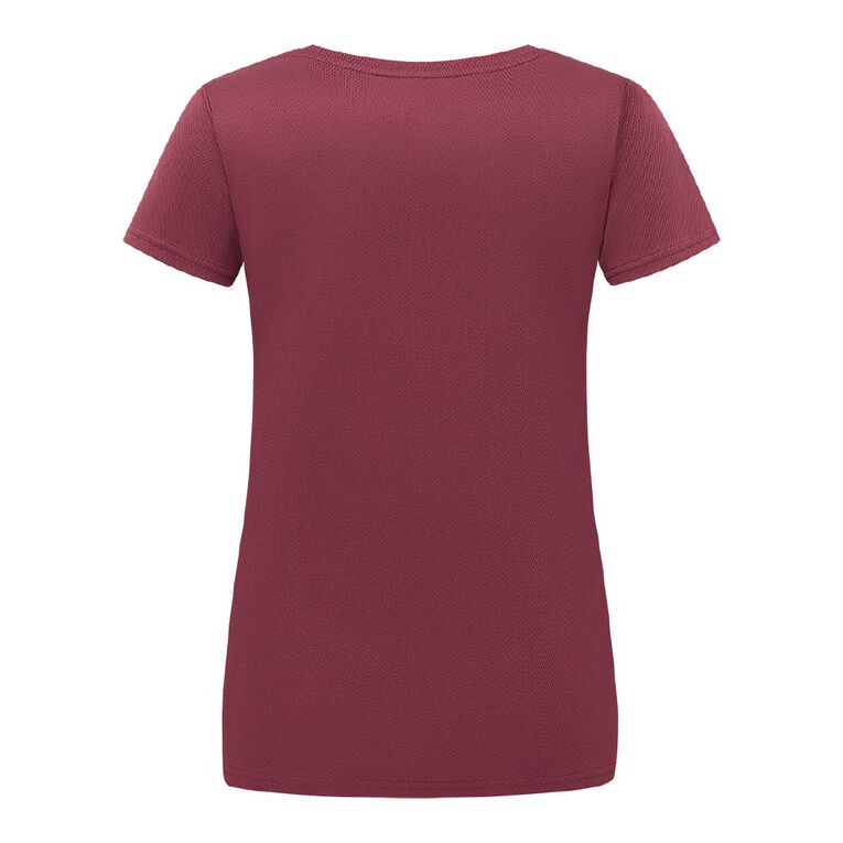 Active Intent Women's Cooldry Tee, Red Dark, hi-res