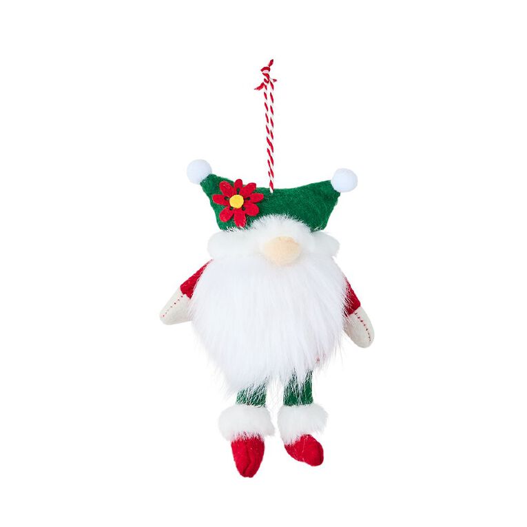 Wonderland Christmas Tree Decoration Gnome 13cm Assorted, , hi-res