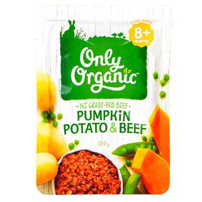 Only Organic Pumpkin Potato and Beef Pouch 170g