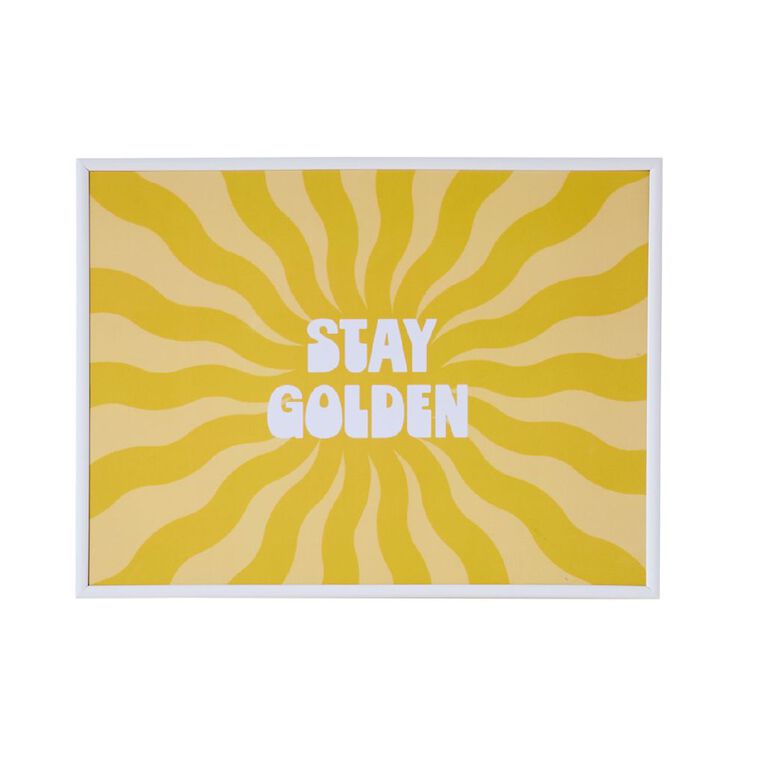 Living & Co Framed Print Stay Golden 30cm x 40cm, , hi-res