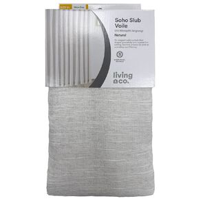 Living & Co Soho Slub Voile Natural 90-180cm Wide/135cm Drop