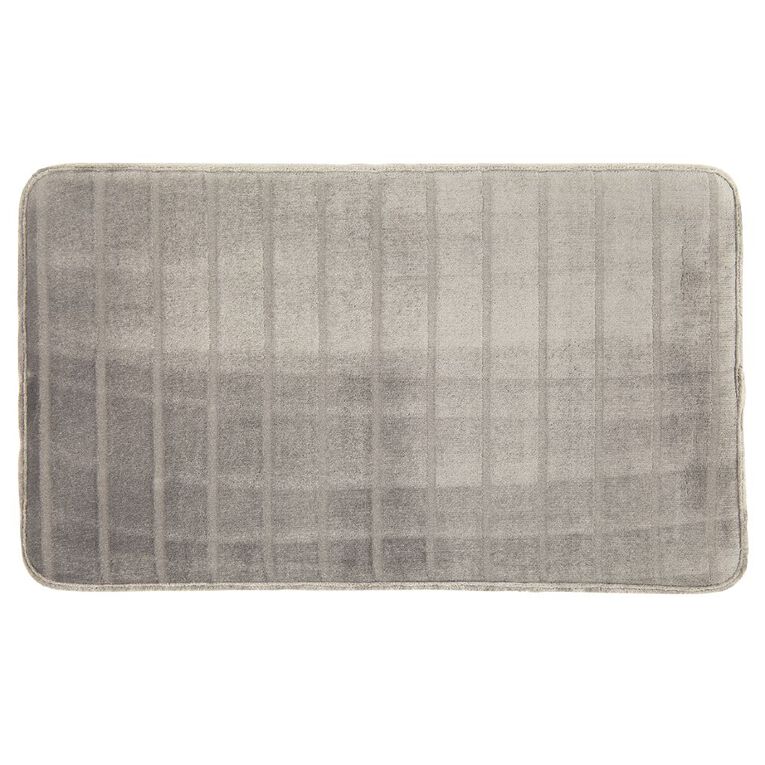 Living & Co Bath Mat Memory Foam Pewter 45cm x 75cm, Pewter, hi-res