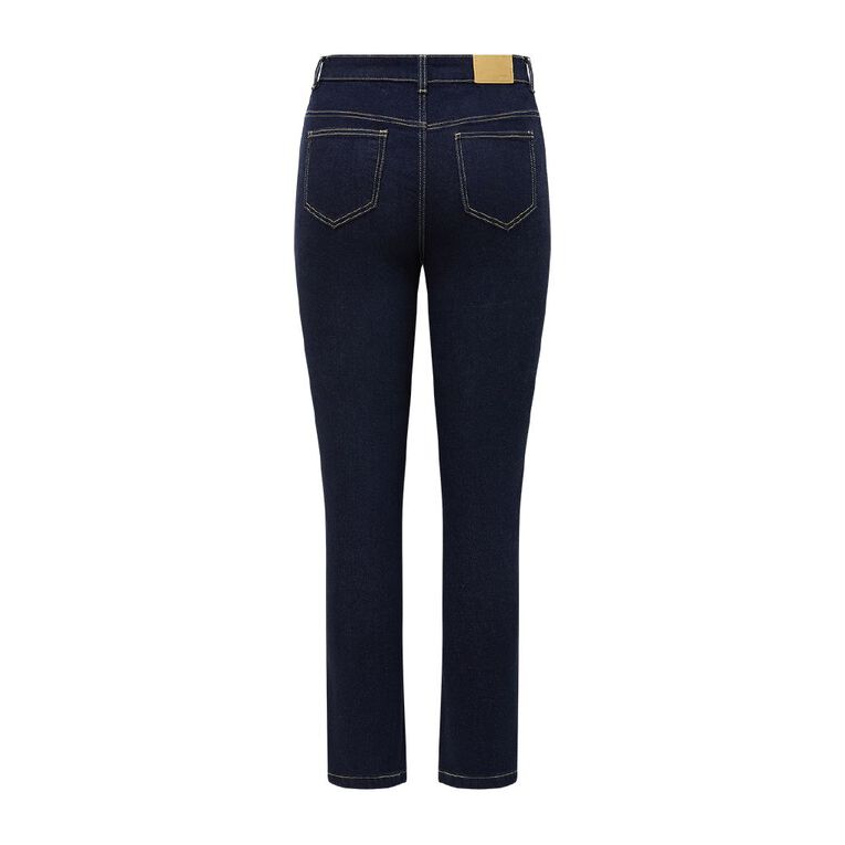 H&H Women's Mid Rise Slim Skinny Jeans, Denim Dark, hi-res