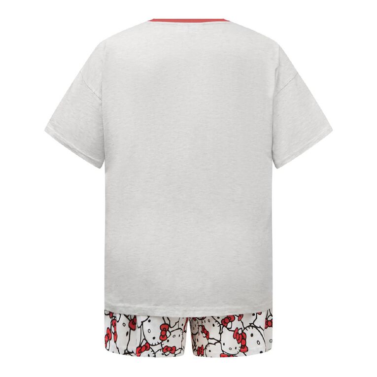 Hello Kitty Plus Size Boxy T-Shirt and Short Pyjama Set, Grey Light, hi-res