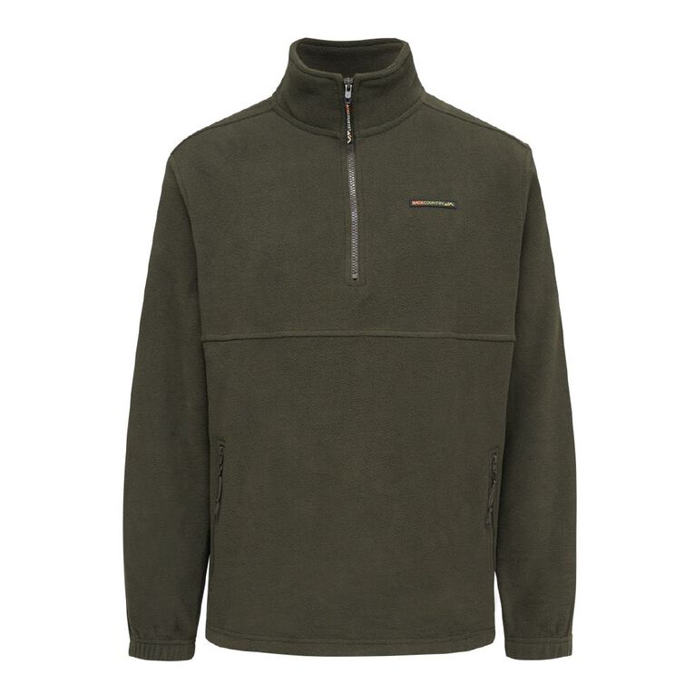 Back Country Men's Splice 1/4 Zip Fleece Sweater, Green Mid, hi-res