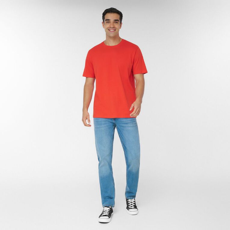 H&H Men's Regular Fit Plain Tee, Red Mid, hi-res
