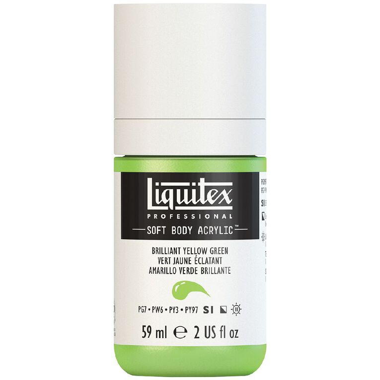 Liquitex Soft Body S1 Acrylic Paint Brilliant Yellow Green, , hi-res