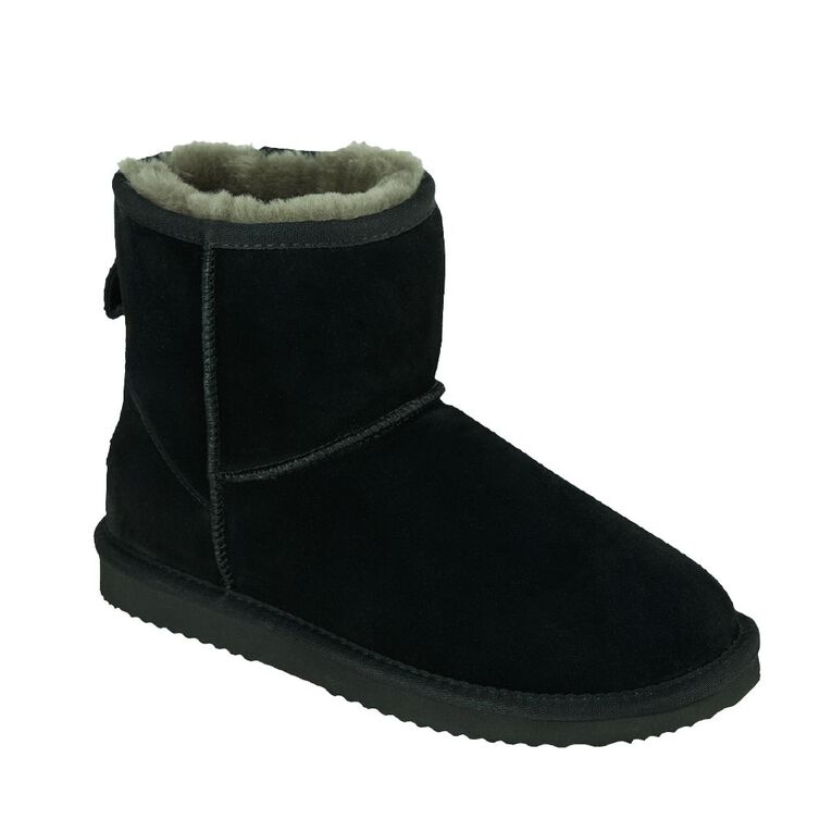 NEW ZEALAND SHEEPSKIN CO. Women's Sheepskin Lined Slipper Boots Box, Black, hi-res