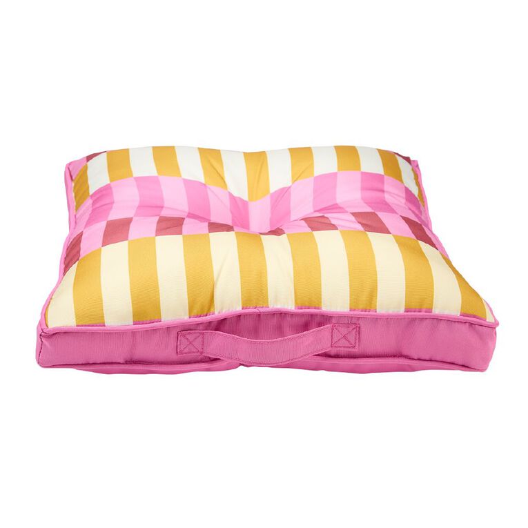 Living & Co Outdoor Chairpad Stripes Multi-Coloured 45cm x 45cm, , hi-res