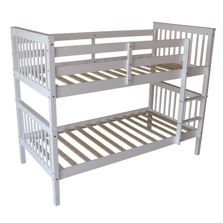 Living & Co Pine Wood Bunk Bed White White The Warehouse