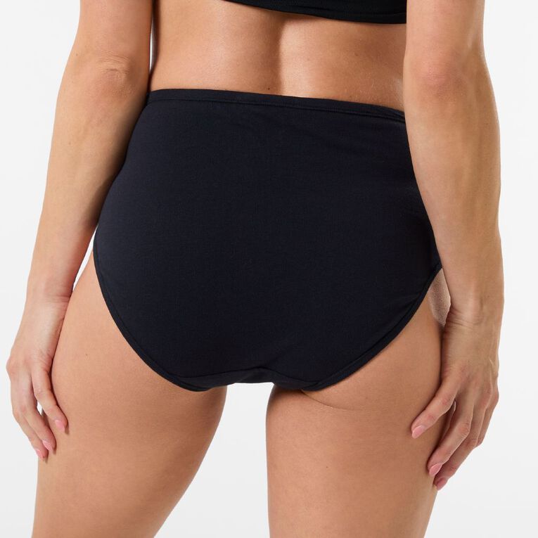 H&H Women's Cotton Comfort Full Briefs, Black, hi-res
