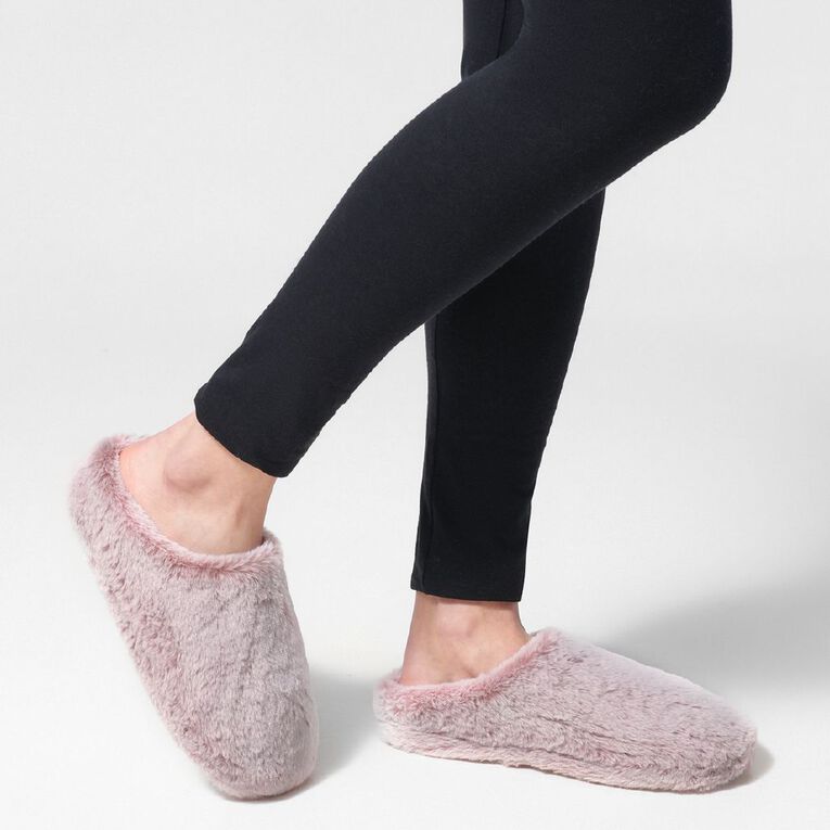 H&H Women's Fluffy Low Back Scuff Slippers, Pink Light, hi-res