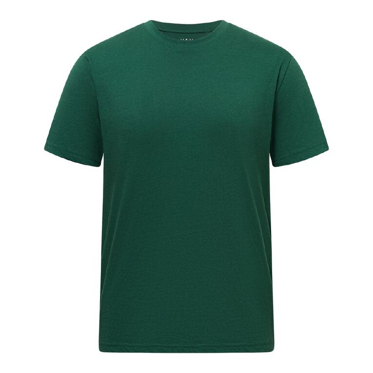 H&H Men's Regular Fit Crew Neck Tee, Green Dark, hi-res