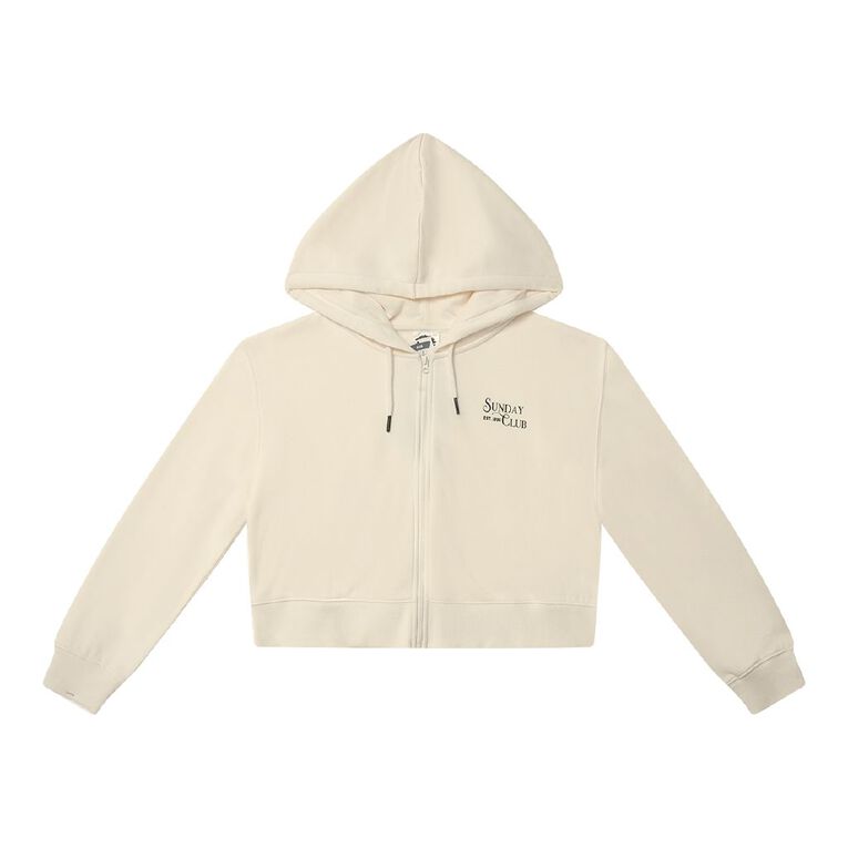 Young Original Boxy Zip Hoodie, Cream, hi-res
