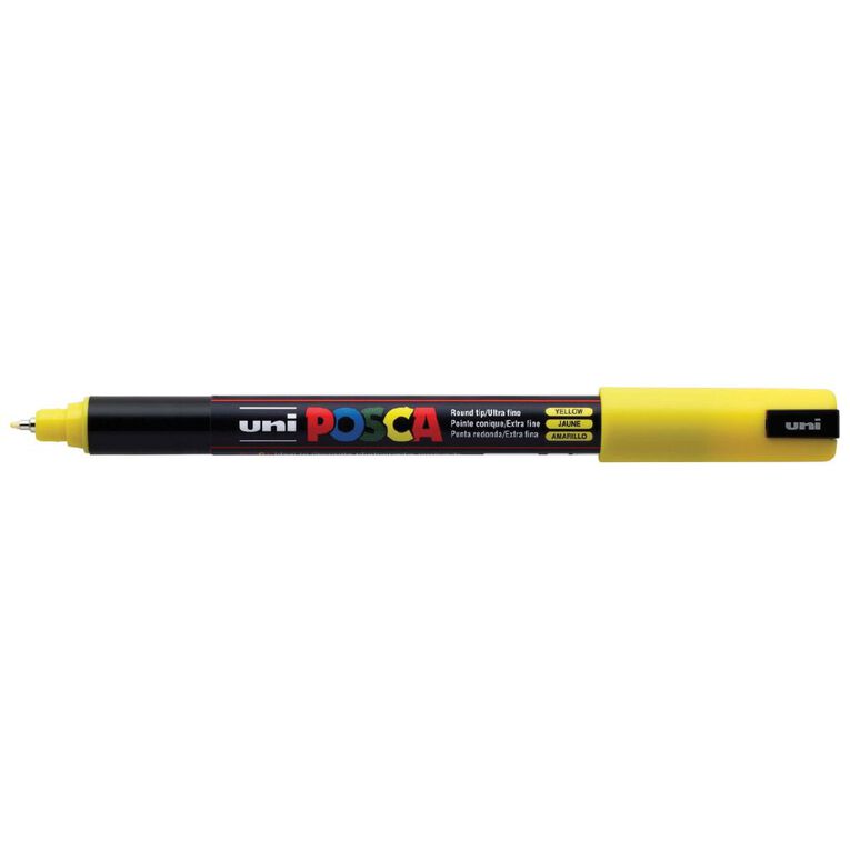 Uni Posca Marker 0.7mm Ultra-Fine Pin Tip Yellow, , hi-res