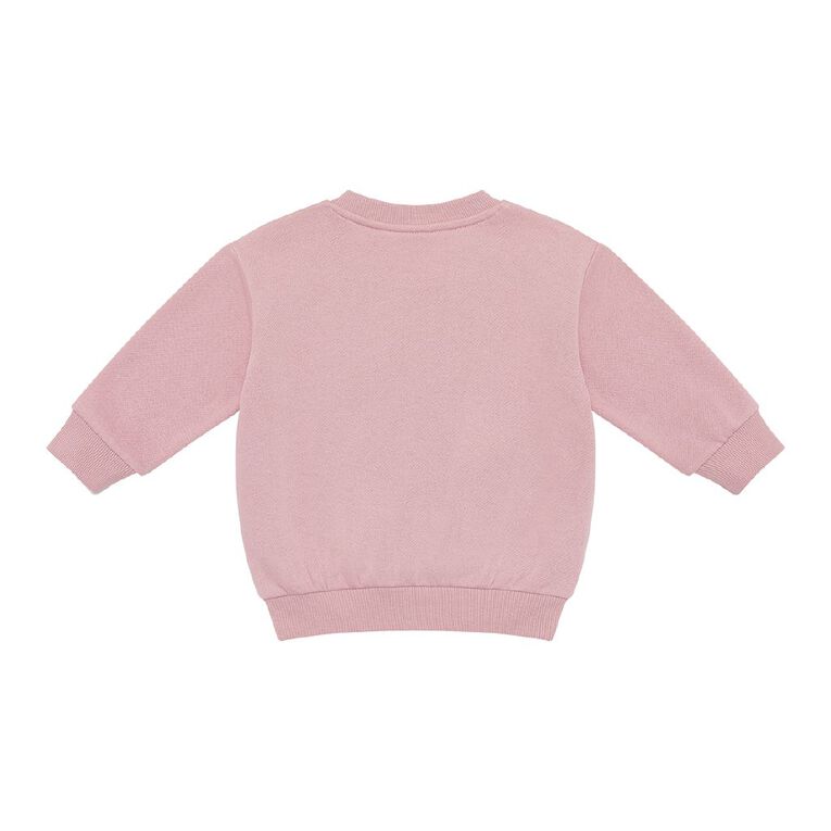 Young Original Babies' Plain Crew Sweatshirt, Pink Light, hi-res