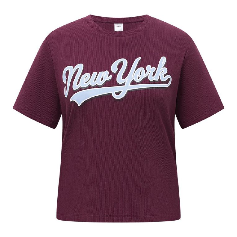 H&H Women's Graphic Sleep Tee, Red Mid, hi-res