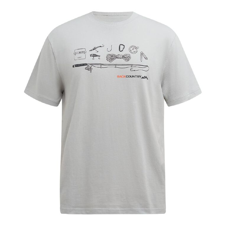 Back Country Adults' Short Sleeve Printed Tee, Grey Light, hi-res