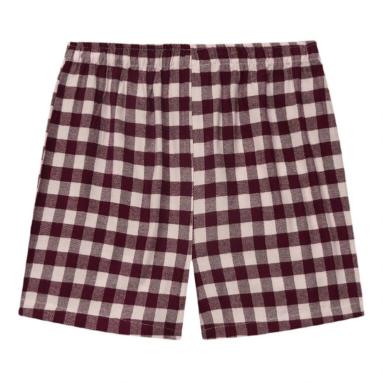 H&H Girls' Flanelette Boxer Shorts, Red Mid, hi-res