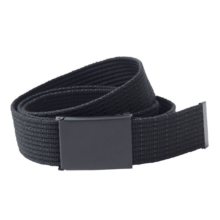 H&H Men's Web Striped Belt, Black W26, hi-res