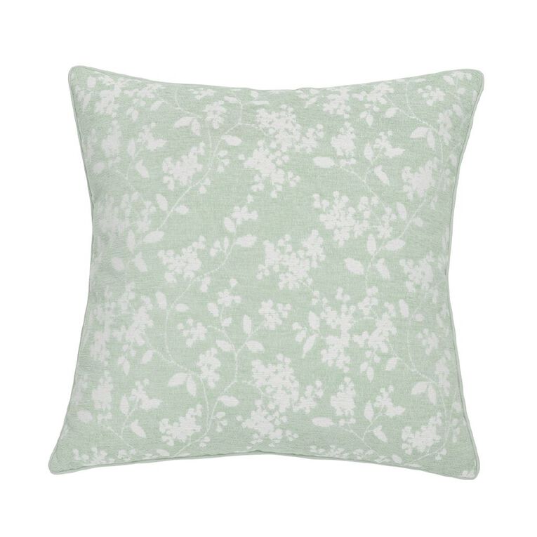Living & Co Cushion Ditsy Floral Green Light 45cm x 45cm, , hi-res