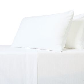 Living & Co 100% Washed Cotton Sheet Set White