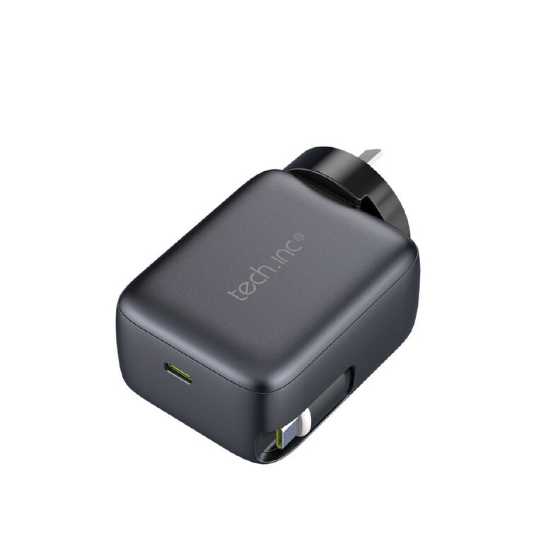 Tech.Inc 45W Wall Charger With Retractable Cable TIWAC45W, , hi-res
