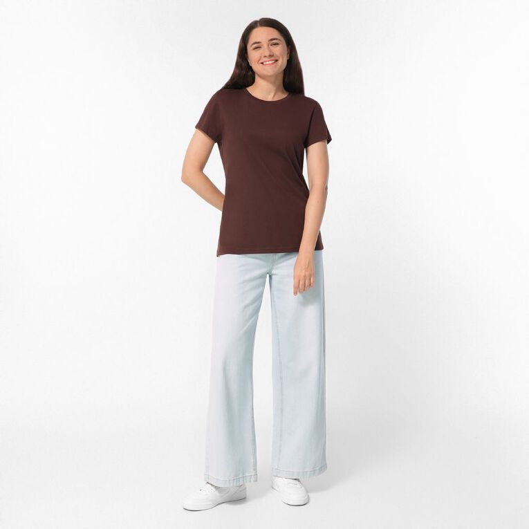 H&H Women's Short Sleeve Crew Neck Tee, Brown Dark DECADENT C, hi-res
