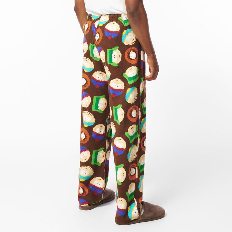 South Park Men's Flannelette Pyjama Pants, Brown Dark, hi-res