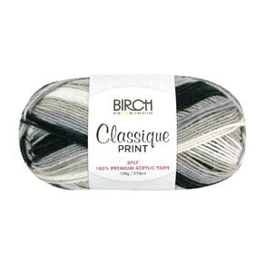 Birch Classique Yarn Prints 100% Premium Acrylic 100G 8Ply Shadow