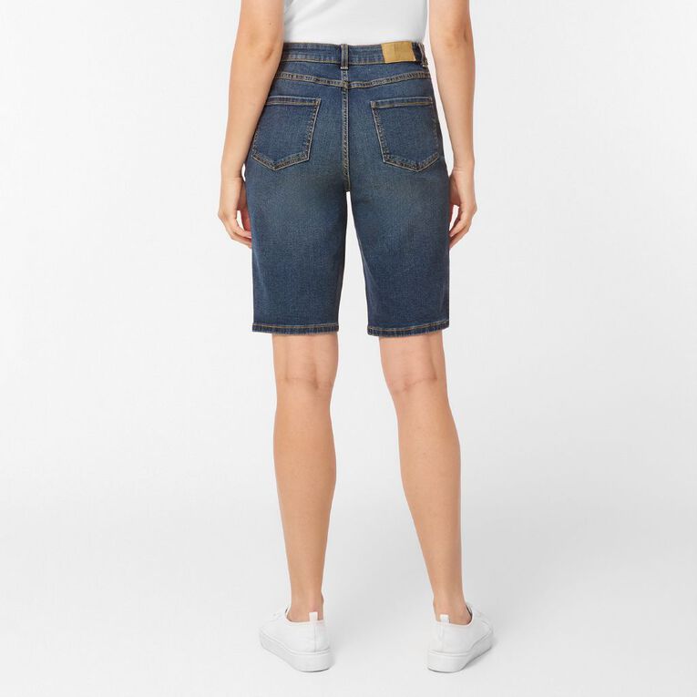 H&H Women's Knee Length Denim Shorts, Denim Mid, hi-res