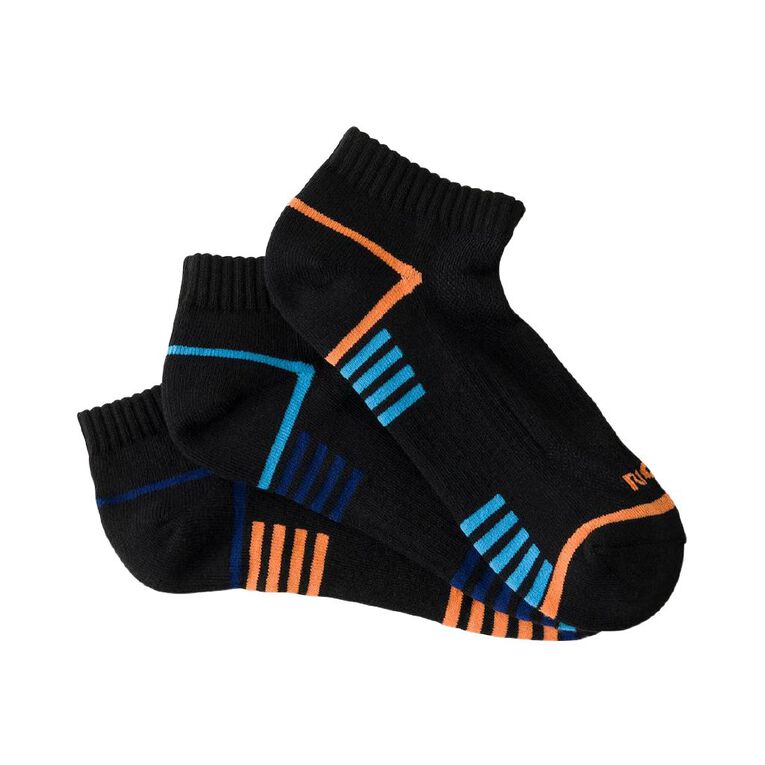 Rio Men's Active Mid Crew Socks 3 Pack, Black, hi-res