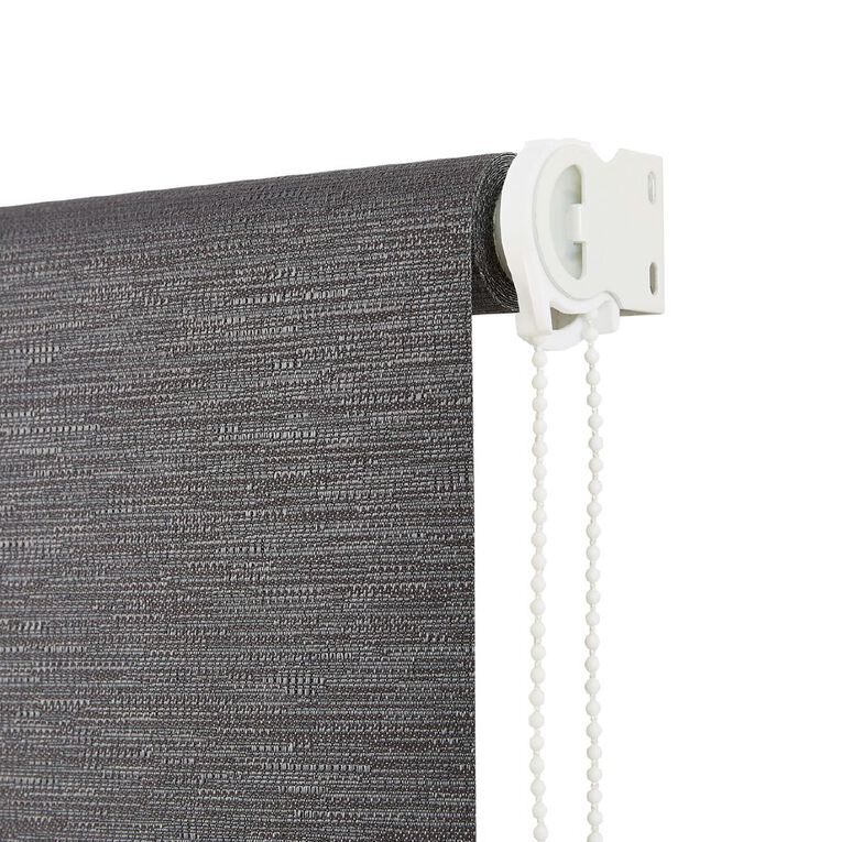 Homeworks Fleet Blockout Roller Blind Charcoal 90cm x 210cm, Charcoal, hi-res