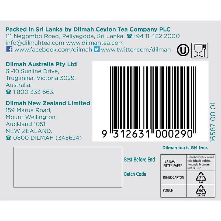 Dilmah Earl Grey 50 Tagless Tea bags, , hi-res