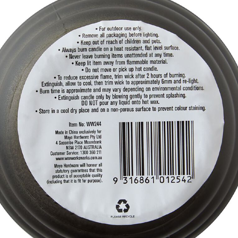 Waxworks Citronella Glass Patio Jar Candle 45 Hours Assorted, , hi-res