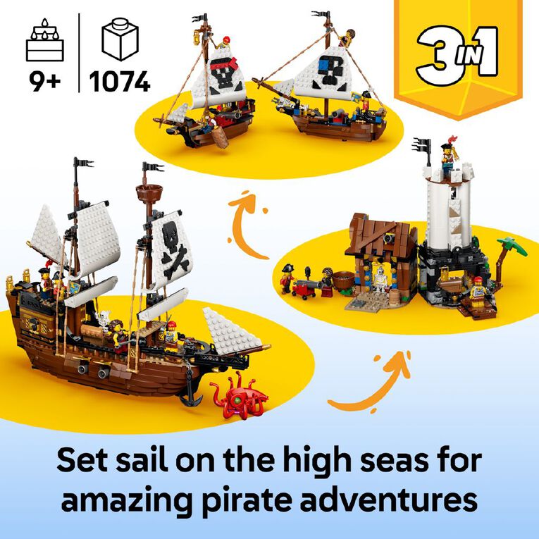 LEGO CREATOR Iconic Pirate Ship 31387, , hi-res