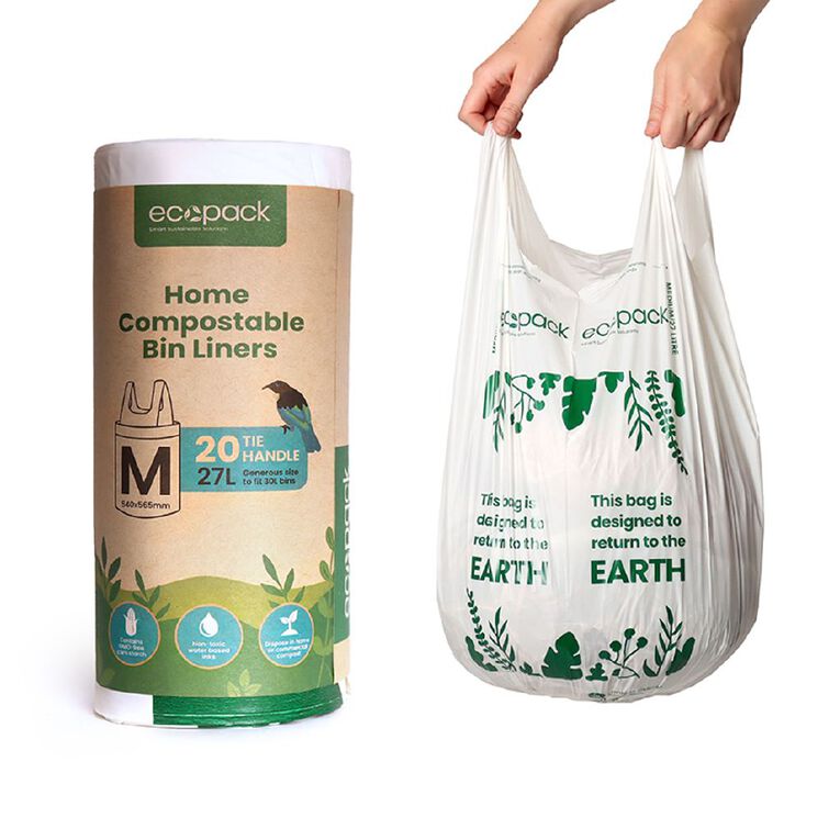 Ecopack Compostable Bin Liners 27L 20 pack, , hi-res