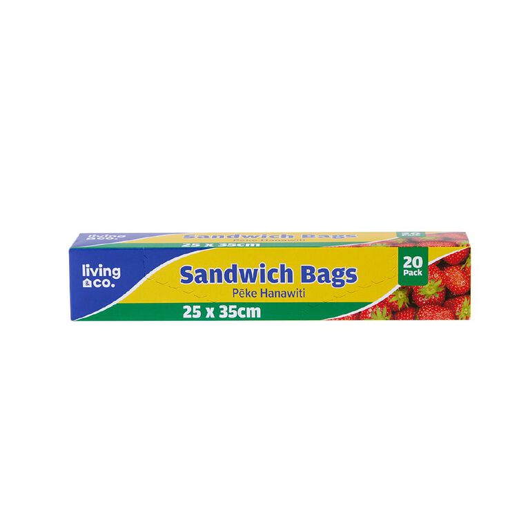 Living & Co Resealable Sandwich Bags 25 x 35cm 20 Pack