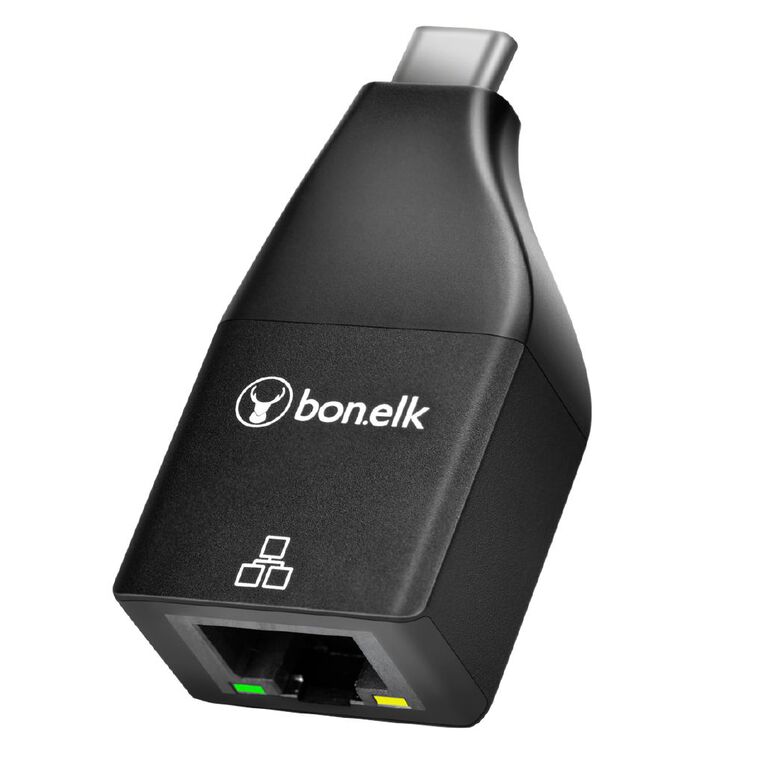 Bonelk USB-C to Ethernet Adapter Black Black, , hi-res