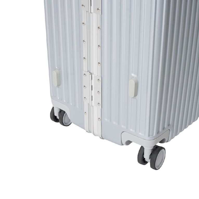 Living & Co Hard Textured Suitcases 2 Piece Set Silver, , hi-res